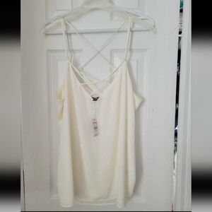 Brand New Express Elegant Cream Spaghetti Strap Top Size L